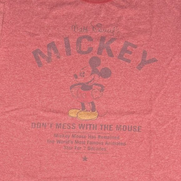 Men's Small Red Mickey Mouse Ringer T - Picture 1 of 5